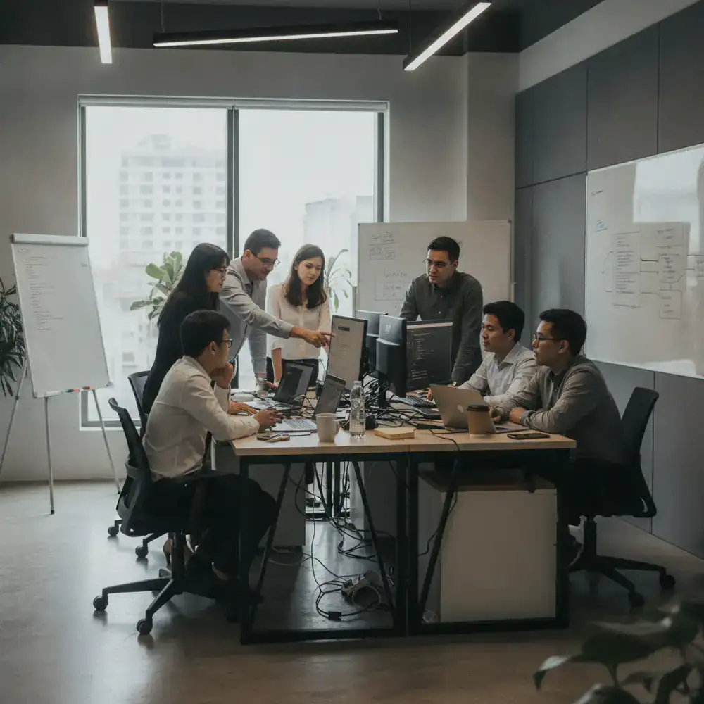 Lotus Software Solutions development team collaborating in Hanoi office